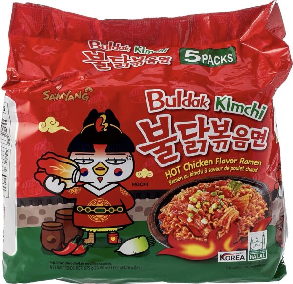 Buldak Samyang Ramen gusto Kimchi e Pollo piccante (Pack da 5pz)